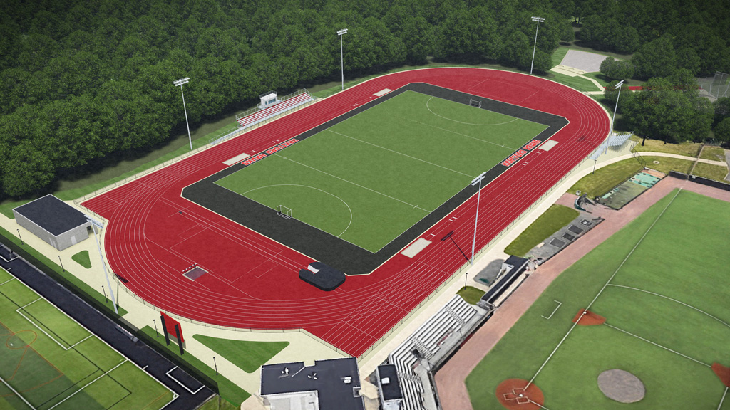Stadium with running track